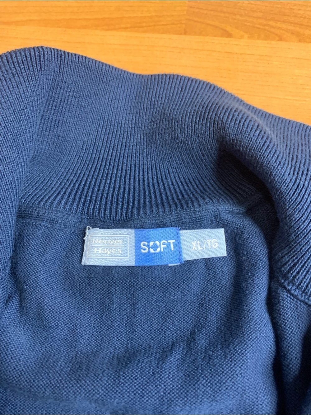 Denver Hayes "SOFT" Blue Full-Zip Knit Cardigan Sweater - XL - Picture 4 of 8